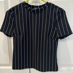 SHEIN Black and White Striped Top